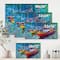 Designart - Three Boats In The Harbor - Nautical & Coastal Canvas Wall Art Print
